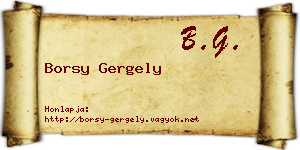 Borsy Gergely névjegykártya